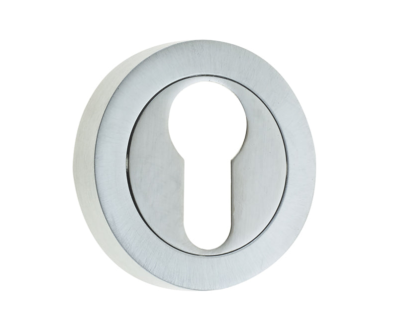 This is an image showing the Frelan - Euro Profile Escutcheons - Satin Chrome available to order from T.H. Wiggans Ironmongery in Kendal