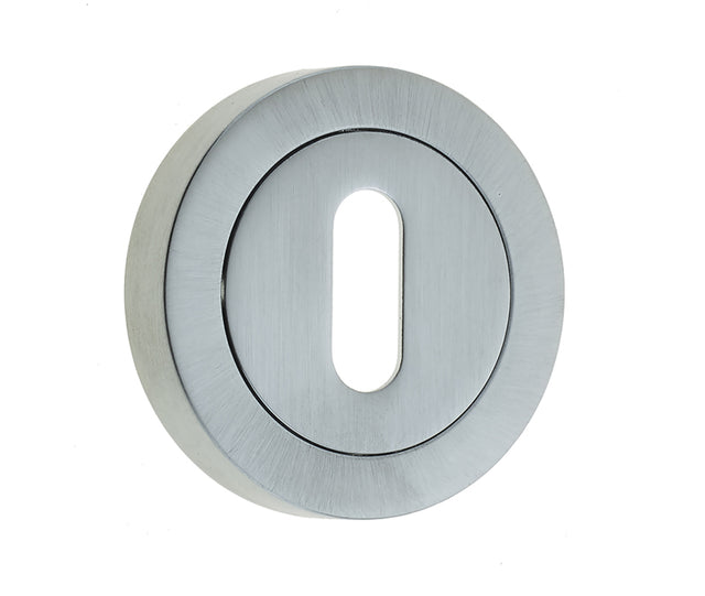 This is an image showing the Frelan - Standard Key Profile Escutcheons - Satin Chrome available to order from T.H. Wiggans Ironmongery in Kendal