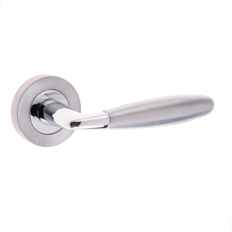 This is an image showing the Frelan - Stylo PCSC lever on rose available to order from T.H. Wiggans Ironmongery in Kendal