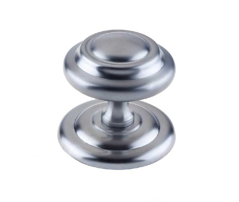 This is an image showing the Frelan - Sloane Centre Door Knob - Satin Chrome available to order from T.H. Wiggans Ironmongery in Kendal