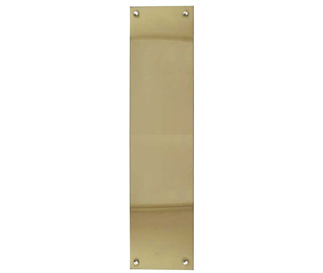 This is an image showing the Frelan - Plain Plate Finger Plate 75x305mm - Polished Brass available to order from T.H. Wiggans Ironmongery in Kendal