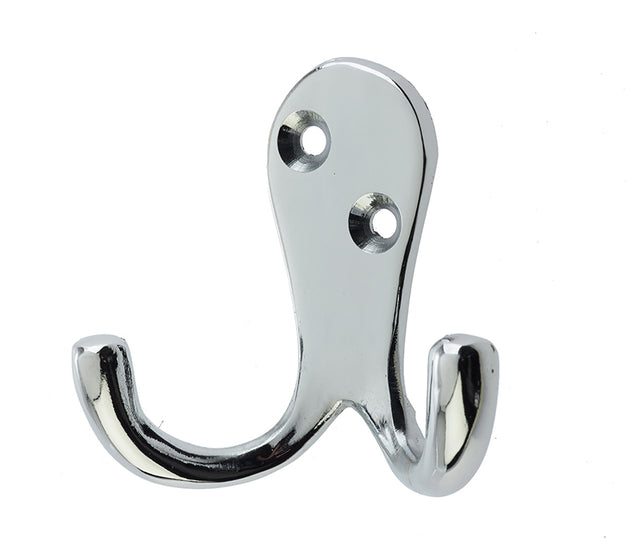 This is an image showing the Frelan - Double Robe Hook - Polished Chrome available to order from T.H. Wiggans Ironmongery in Kendal