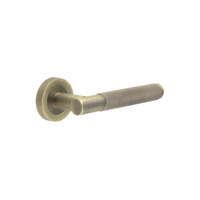 This is an image showing the Frelan - Bari AB T Bar Knurled Lever on Rose available to order from T.H. Wiggans Ironmongery in Kendal