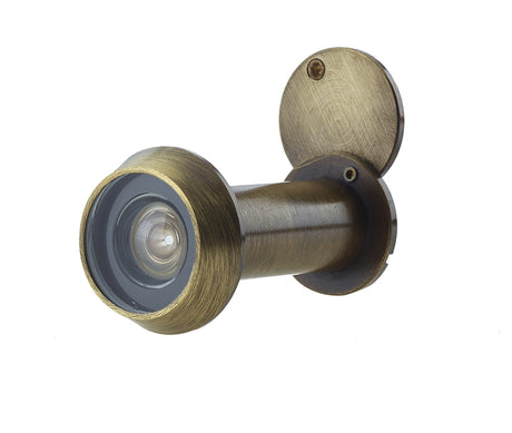 This is an image showing the Frelan - 200 Degree Door Viewer 35-55mm - Antique Brass available to order from T.H. Wiggans Ironmongery in Kendal