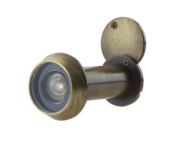 This is an image showing the Frelan - 200 Degree Door Viewer 50-70mm - Antique Brass available to order from T.H. Wiggans Ironmongery in Kendal