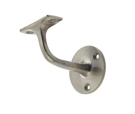 This is an image showing the Frelan - 63mm Handrail Bracket (Zinc) - Satin Nickel available to order from T.H. Wiggans Ironmongery in Kendal