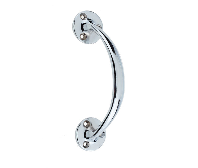 This is an image showing the Frelan - Bow Shape 152mm Pull Handle - Polished Chrome available to order from T.H. Wiggans Ironmongery in Kendal