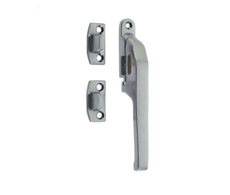 This is an image showing the Frelan - Modern NV Non Lockable Casement Fastener - Satin Chrome available to order from T.H. Wiggans Ironmongery in Kendal