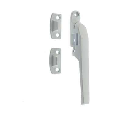 This is an image showing the Frelan - WHITE Non locking casement fastener available to order from T.H. Wiggans Ironmongery in Kendal