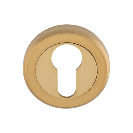 This image shows Serozzetta - Euro Profile Escutcheon - Satin Brass - szm001sb available from T.H. Wiggans Ironmongery in Kendal.