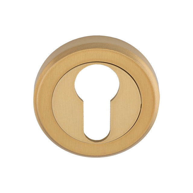 This image shows Serozzetta - Euro Profile Escutcheon - Satin Brass - szm001sb available from T.H. Wiggans Ironmongery in Kendal.
