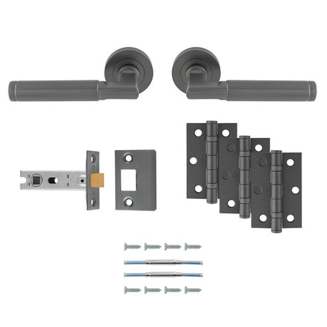 This image shows Carlisle Brass - BELAS LATCH PACK - ULTIMATE DOOR PACK - Anthracite - udp006ant-intb available from T.H. Wiggans Ironmongery in Kendal.