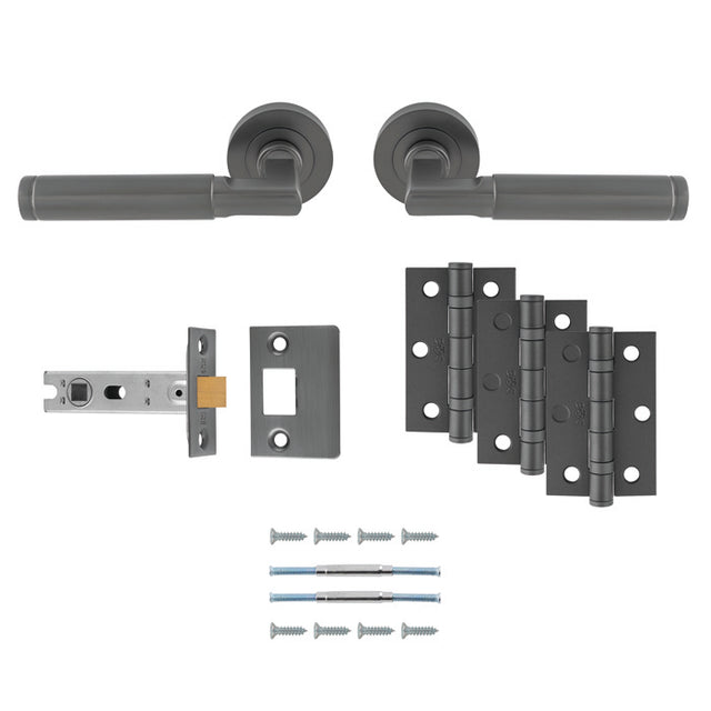 This image shows Carlisle Brass - BELAS LATCH PACK - ULTIMATE DOOR PACK - Anthracite - udp006ant-intb available from T.H. Wiggans Ironmongery in Kendal.