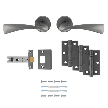 This image shows Carlisle Brass - SINTRA LATCH PACK - ULTIMATE DOOR PACK - Anthracite - udp007ant-intb available from T.H. Wiggans Ironmongery in Kendal.