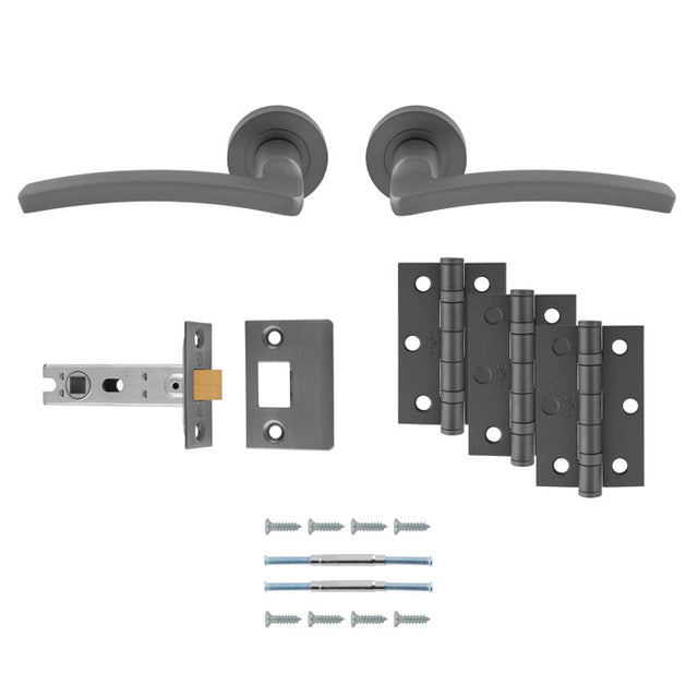 This image shows Carlisle Brass - TAVIRA LATCH PACK - ULTIMATE DOOR PACK - Anthracite - udp009ant-intb available from T.H. Wiggans Ironmongery in Kendal.