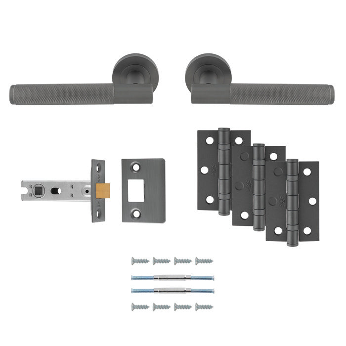 This image shows Carlisle Brass - LAGOS LATCH PACK - ULTIMATE DOOR PACK - Anthracite - udp010ant-intb available from T.H. Wiggans Ironmongery in Kendal.