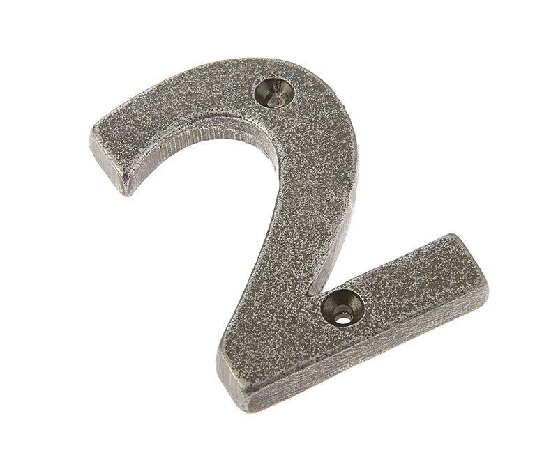 This is an image showing the Frelan - Valley Forge 75mm Numeral 2 - Pewter available to order from T.H. Wiggans Ironmongery in Kendal