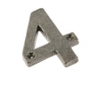 This is an image showing the Frelan - Valley Forge 75mm Numeral 4 - Pewter available to order from T.H. Wiggans Ironmongery in Kendal