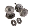 This is an image showing the Frelan - Valley Forge Octagonal Mortice Knobs - Pewter available to order from T.H. Wiggans Ironmongery in Kendal