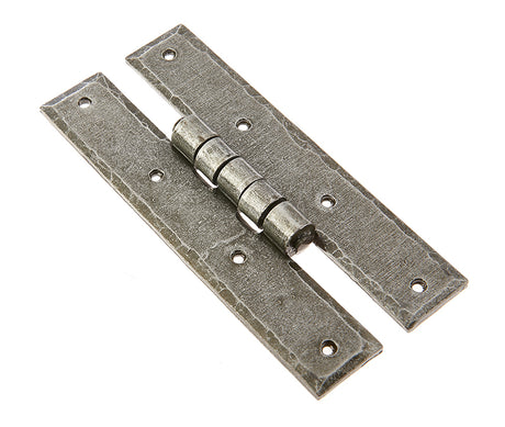 This is an image showing the Frelan - Vally Forge 66 x 155mm H-Hinges - Pewter available to order from T.H. Wiggans Ironmongery in Kendal