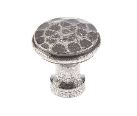 This is an image showing the Frelan - Valley Forge 30mm Hammered Cabinet Knobs - Pewter available to order from T.H. Wiggans Ironmongery in Kendal