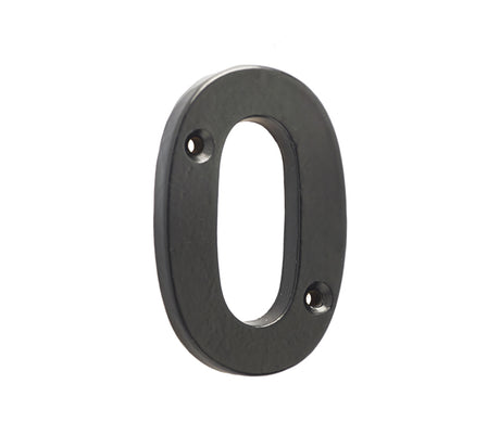 This is an image showing the Frelan - Valley Forge 75mm Numeral 0 - Black available to order from T.H. Wiggans Ironmongery in Kendal