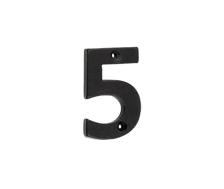 This is an image showing the Frelan - Valley Forge 75mm Numeral 5 - Black available to order from T.H. Wiggans Ironmongery in Kendal