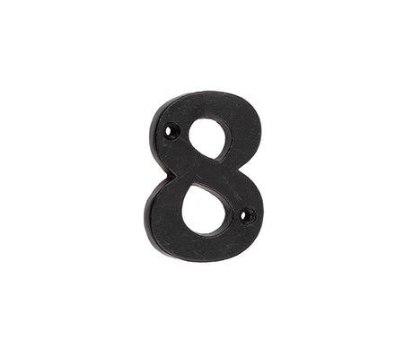 This is an image showing the Frelan - Valley Forge 75mm Numeral 8 - Black available to order from T.H. Wiggans Ironmongery in Kendal