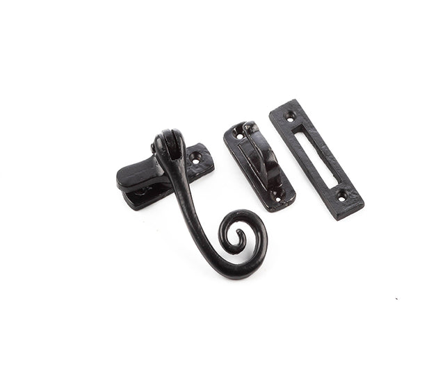 This is an image showing the Frelan - Valley Forge Curly Tail Casement Fastener - Black available to order from T.H. Wiggans Ironmongery in Kendal