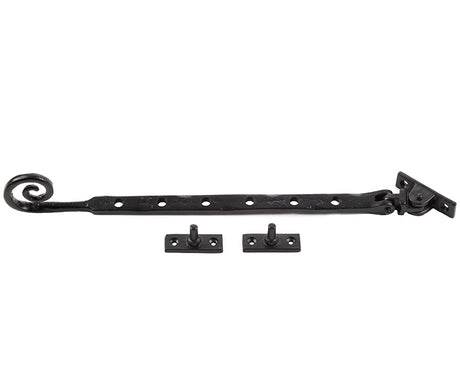 This is an image showing the Frelan - Valley Forge 300mm Curly Tail Casement Stay - Black available to order from T.H. Wiggans Ironmongery in Kendal