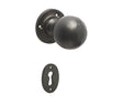 This is an image showing the Frelan - Valley Forge Round Mortice Knobs - Black available to order from T.H. Wiggans Ironmongery in Kendal