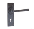 This is an image showing the Frelan - Valley Forge Standard Lever Lock Handles on Backplate - Beeswax available to order from T.H. Wiggans Ironmongery in Kendal