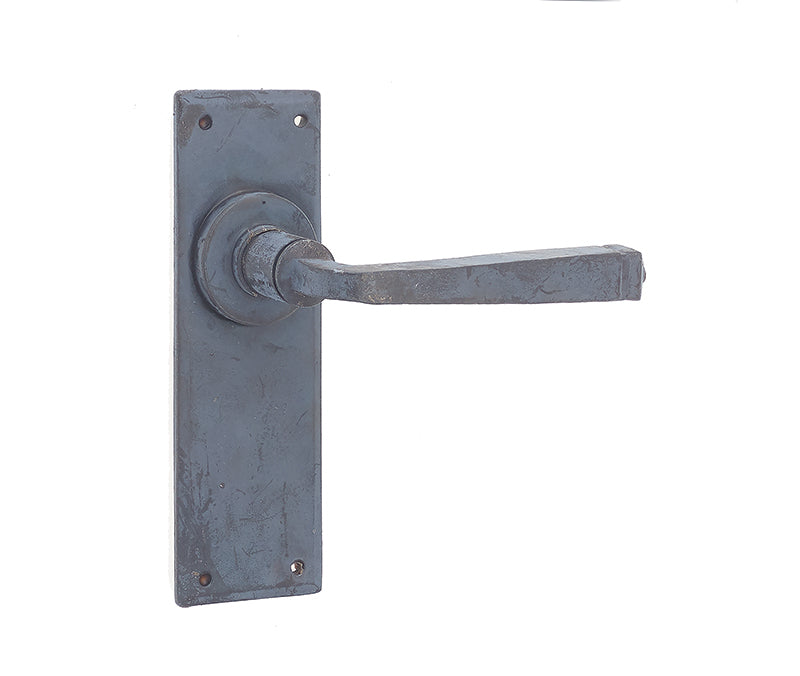 This is an image showing the Frelan - Valley Forge Lever Latch Handles on Backplate - Beeswax available to order from T.H. Wiggans Ironmongery in Kendal