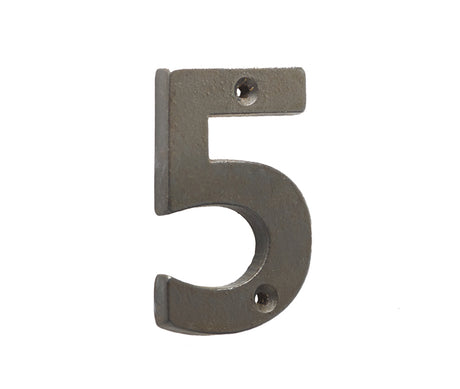 This is an image showing the Frelan - Valley Forge 75mm Numeral 5 - Beeswax available to order from T.H. Wiggans Ironmongery in Kendal