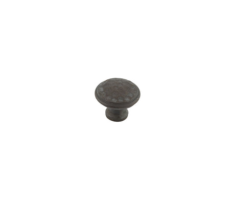 This is an image showing the Frelan - Valley Forge 40mm Hammered Cabinet Knobs - Beeswax available to order from T.H. Wiggans Ironmongery in Kendal