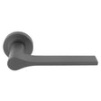 This image shows Manital - Vela Lever on Round Rose - Anthracite - vv5ant available from T.H. Wiggans Ironmongery in Kendal.