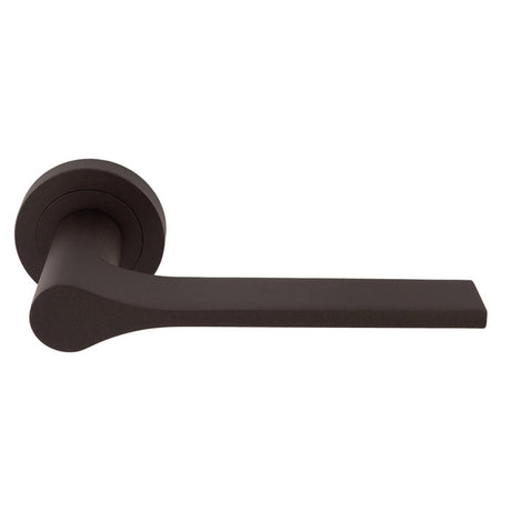 This image shows Manital - vela lever on concealed fix round rose buo (matt bronze) - matt bronze - vv5mbrz available from T.H. Wiggans Ironmongery in Kendal.