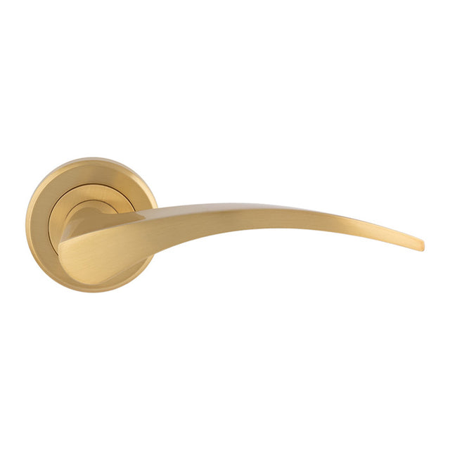 This image shows Serozzetta - Olivier Lever On Rose - Satin Brass - zin3112sb available from T.H. Wiggans Ironmongery in Kendal.