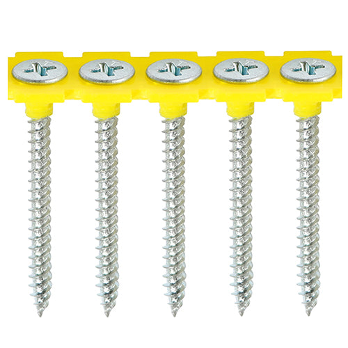 This is an image showing TIMCO Collated Drywall Screws - PH - Bugle - Fine Thread - Zinc - 3.5 x 38 - 1000 Pieces Box available from T.H Wiggans Ironmongery in Kendal, quick delivery at discounted prices.