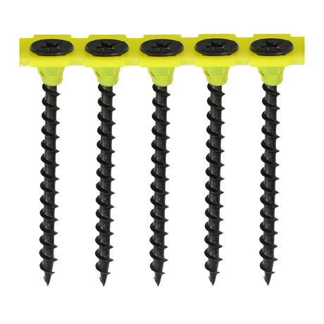 This is an image showing TIMCO Collated Drywall Screws - PH - Bugle - Coarse Thread - Black - 3.5 x 50 - 1000 Pieces Box available from T.H Wiggans Ironmongery in Kendal, quick delivery at discounted prices.