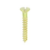 This is an image showing TIMCO Solid Brass Timber Screws - SLOT - Countersunk - 6 x 1 - 200 Pieces Box available from T.H Wiggans Ironmongery in Kendal, quick delivery at discounted prices.