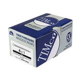 This is an image showing TIMCO Twin-Threaded Woodscrews - PZ - Round - Zinc - 6 x 1 - 200 Pieces Box available from T.H Wiggans Ironmongery in Kendal, quick delivery at discounted prices.