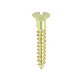 This is an image showing TIMCO Solid Brass Timber Screws - SLOT - Countersunk - 7 x 1 - 200 Pieces Box available from T.H Wiggans Ironmongery in Kendal, quick delivery at discounted prices.