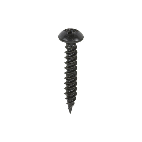 This is an image showing TIMCO Blackjax Woodscrews - PZ - Round - Black Organic - 8 x 1 - 200 Pieces Box available from T.H Wiggans Ironmongery in Kendal, quick delivery at discounted prices.