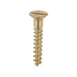 This is an image showing TIMCO Solid Brass Timber Screws - SLOT - Countersunk - 8 x 1 - 200 Pieces Box available from T.H Wiggans Ironmongery in Kendal, quick delivery at discounted prices.