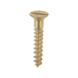 This is an image showing TIMCO Solid Brass Timber Screws - SLOT - Countersunk - 8 x 1 - 200 Pieces Box available from T.H Wiggans Ironmongery in Kendal, quick delivery at discounted prices.