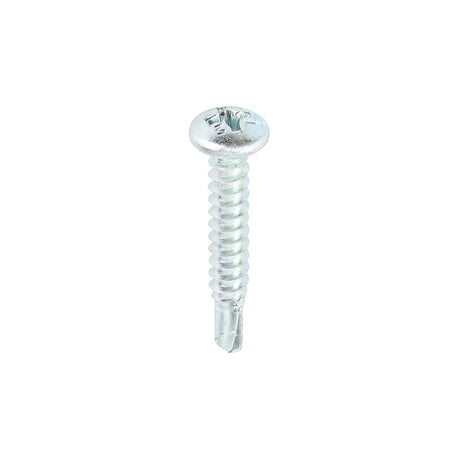 This is an image showing TIMCO Metal Construction Sheet & Stud Screws - PH - Pan - Self-Drilling - Zinc - 8 x 1 - 1000 Pieces Box available from T.H Wiggans Ironmongery in Kendal, quick delivery at discounted prices.
