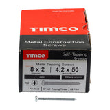 This is an image showing TIMCO Self-Tapping Screws - PZ - Pan - Zinc - 8 x 2 - 200 Pieces Box available from T.H Wiggans Ironmongery in Kendal, quick delivery at discounted prices.