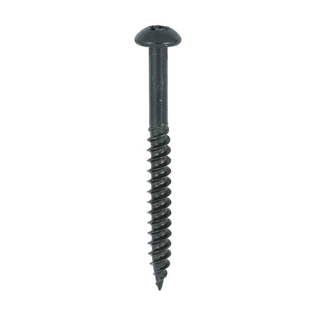 This is an image showing TIMCO Blackjax Woodscrews - PZ - Round - Black Organic - 10 x 2 - 200 Pieces Box available from T.H Wiggans Ironmongery in Kendal, quick delivery at discounted prices.