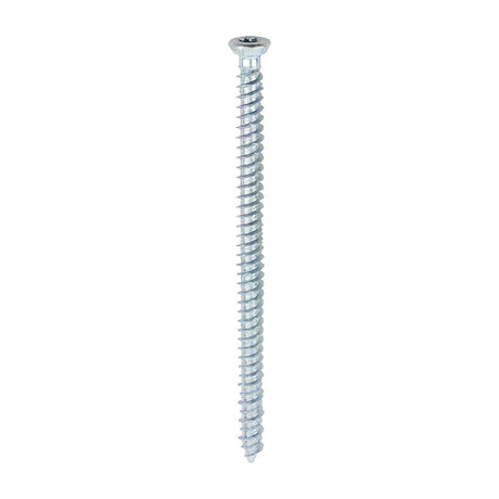 This is an image showing TIMCO Concrete Screws - TX - Flat Countersunk - Zinc - 7.5 x 120 - 100 Pieces Box available from T.H Wiggans Ironmongery in Kendal, quick delivery at discounted prices.
